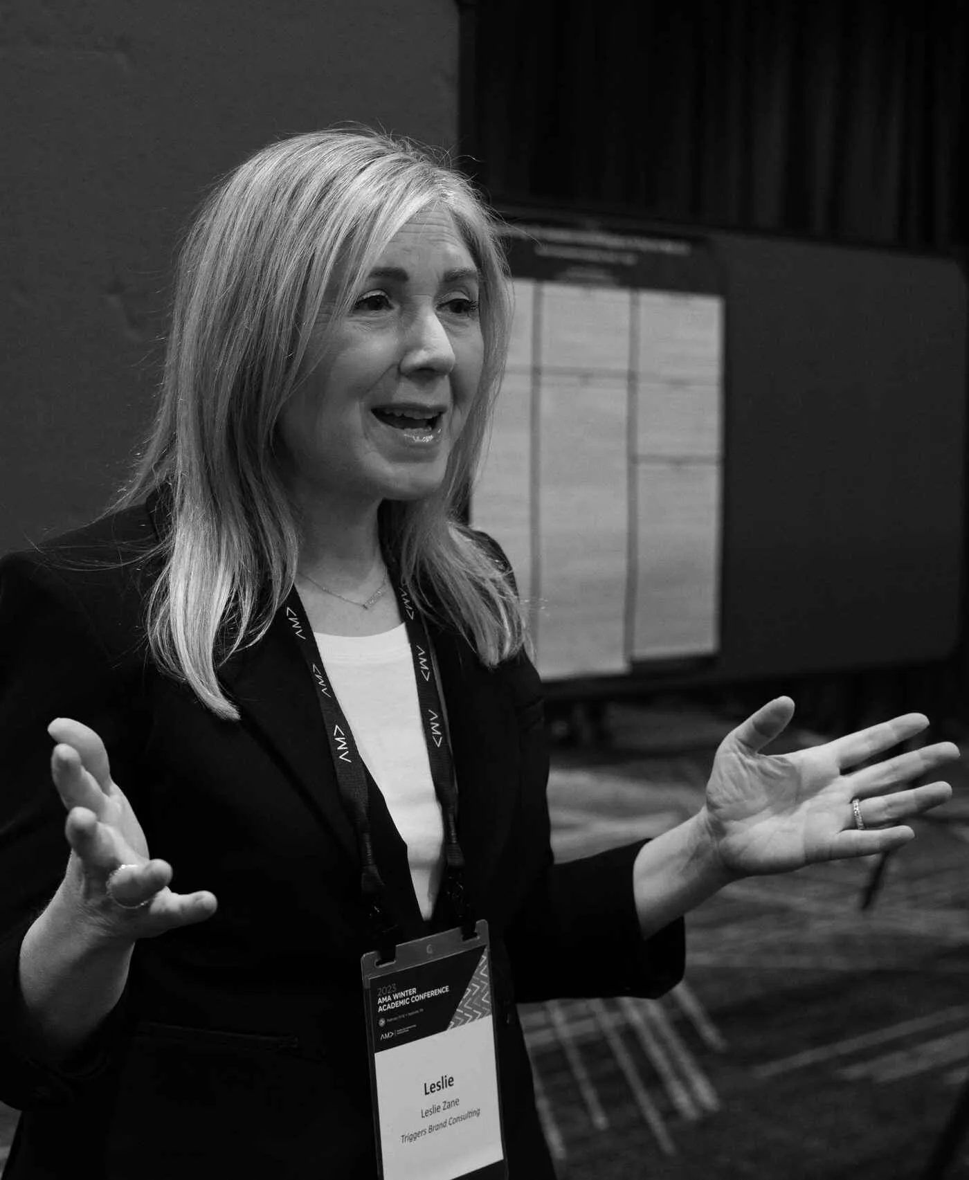 Leslie Zane presenting her research at the American Marketing Association’s Winter Academic Conference